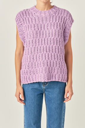 ENGLISH FACTORY - Chunky Knit Sweater Vest - SWEATERS & KNITS available at Objectrare