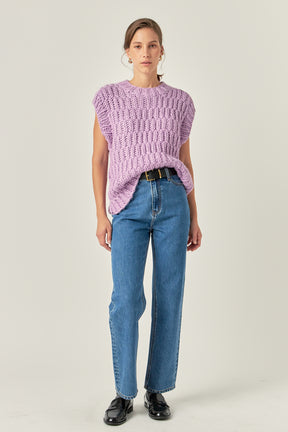 ENGLISH FACTORY - Chunky Knit Sweater Vest - SWEATERS & KNITS available at Objectrare