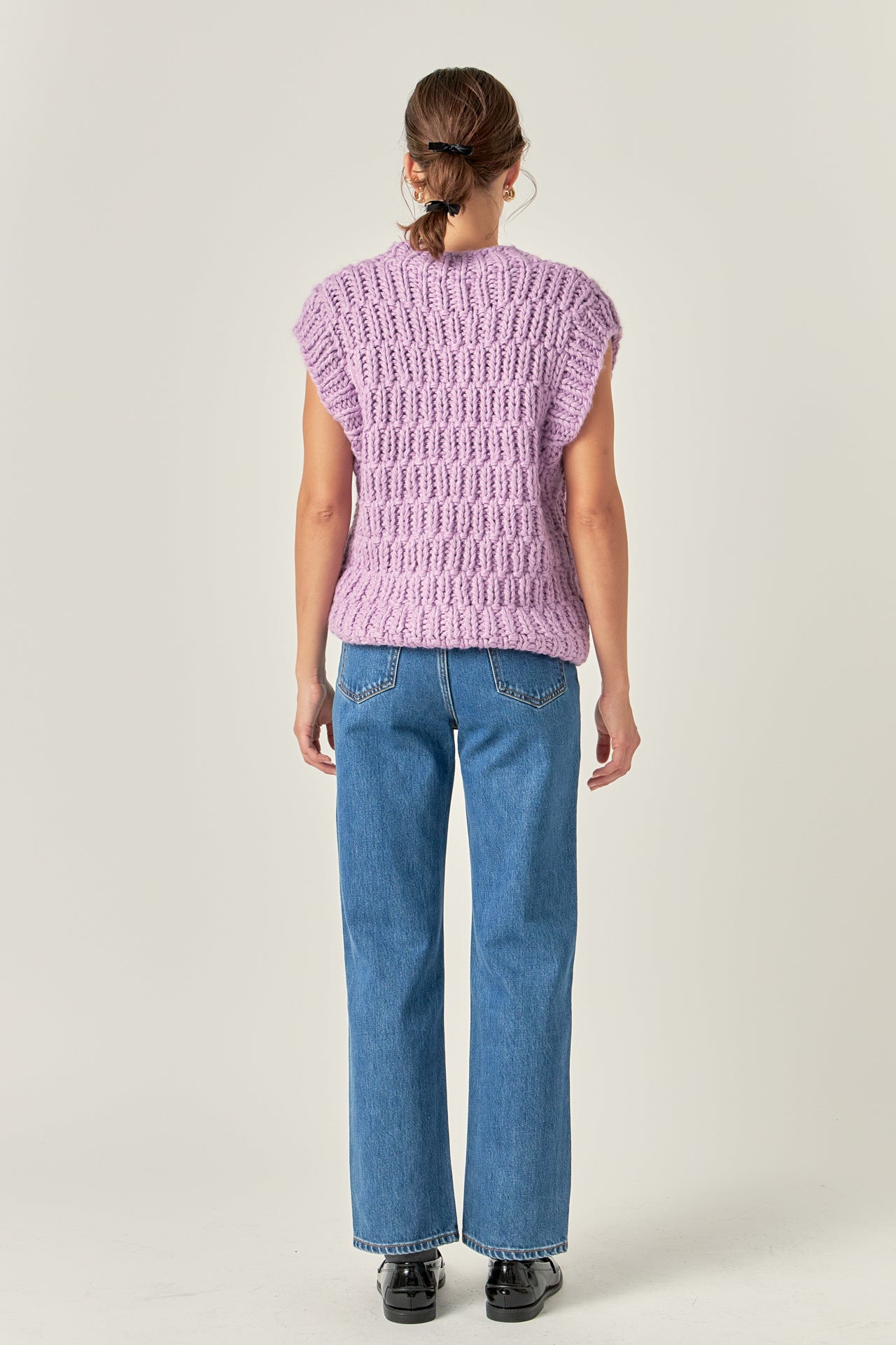 ENGLISH FACTORY - Chunky Knit Sweater Vest - SWEATERS & KNITS available at Objectrare