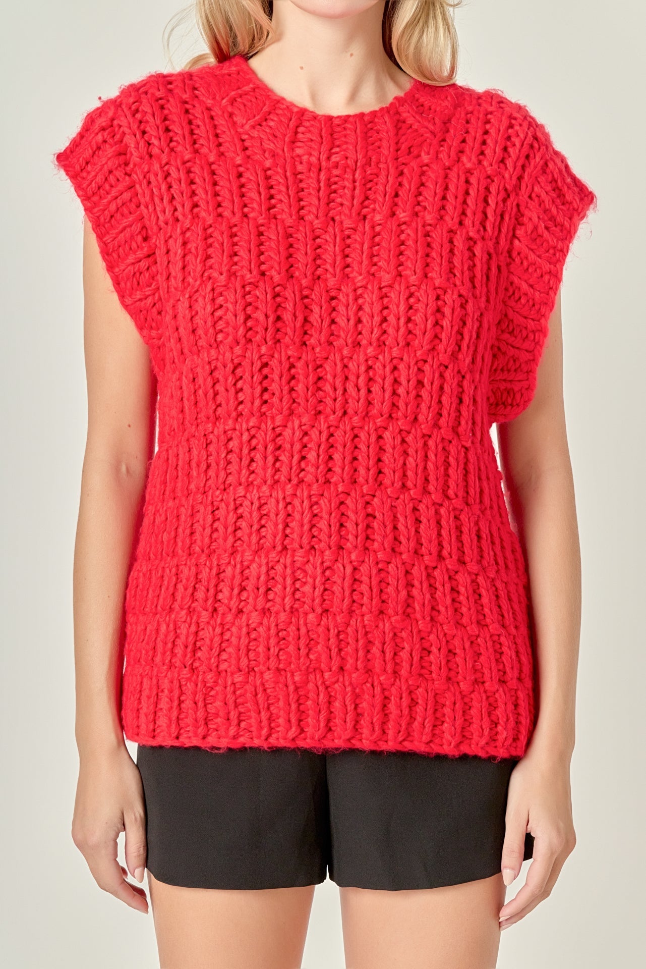 ENGLISH FACTORY - Chunky Knit Sweater Vest - SWEATERS & KNITS available at Objectrare