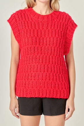 ENGLISH FACTORY - Chunky Knit Sweater Vest - SWEATERS & KNITS available at Objectrare