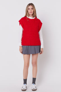 ENGLISH FACTORY - Chunky Knit Sweater Vest - SWEATERS & KNITS available at Objectrare
