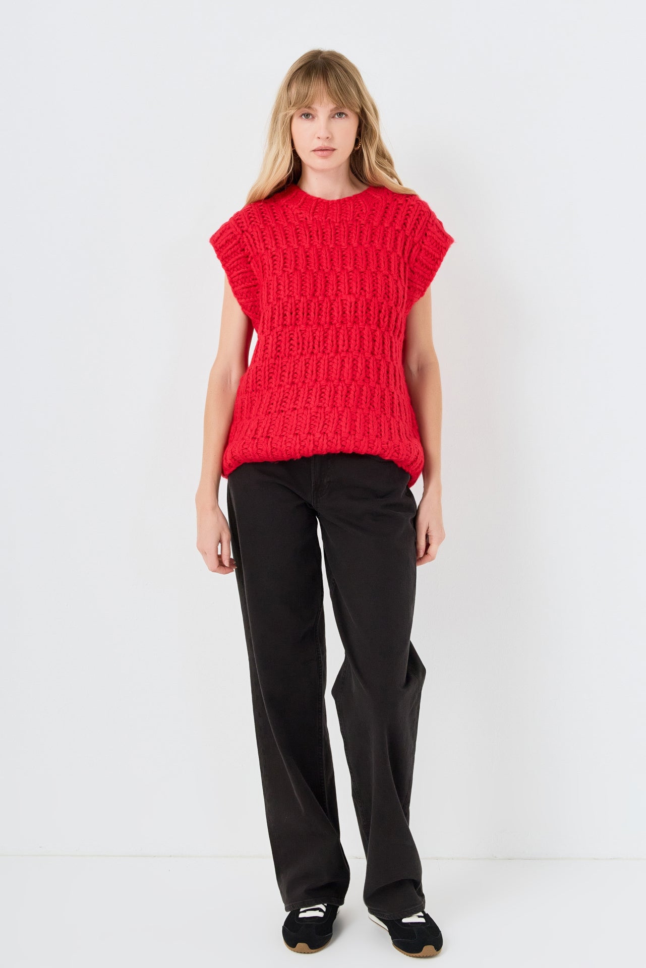 ENGLISH FACTORY - Chunky Knit Sweater Vest - SWEATERS & KNITS available at Objectrare