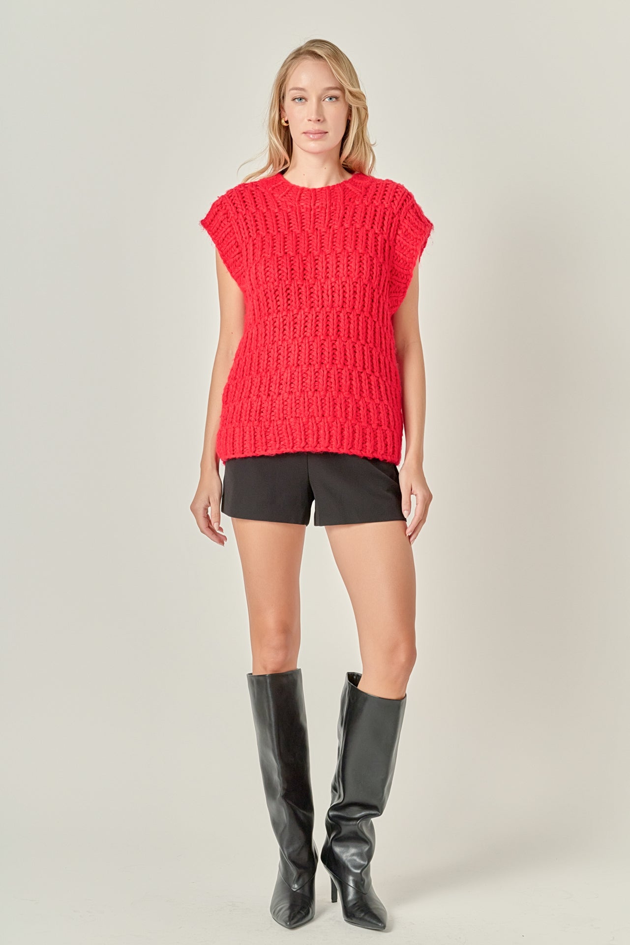 ENGLISH FACTORY - Chunky Knit Sweater Vest - SWEATERS & KNITS available at Objectrare