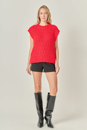ENGLISH FACTORY - Chunky Knit Sweater Vest - SWEATERS & KNITS available at Objectrare