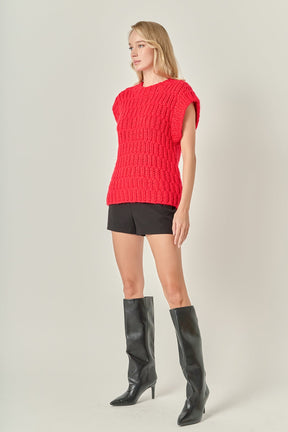 ENGLISH FACTORY - Chunky Knit Sweater Vest - SWEATERS & KNITS available at Objectrare