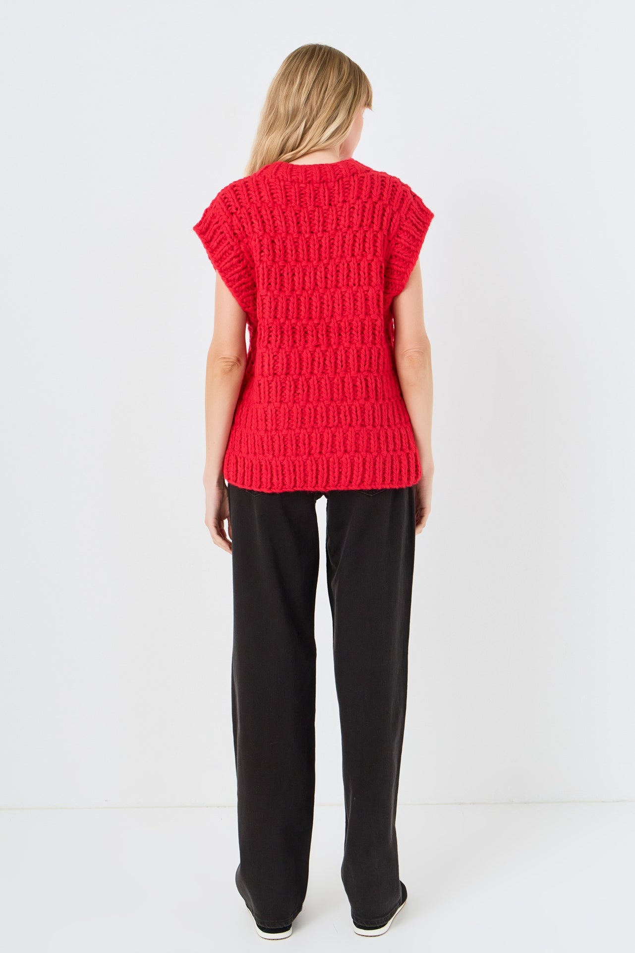 ENGLISH FACTORY - Chunky Knit Sweater Vest - SWEATERS & KNITS available at Objectrare