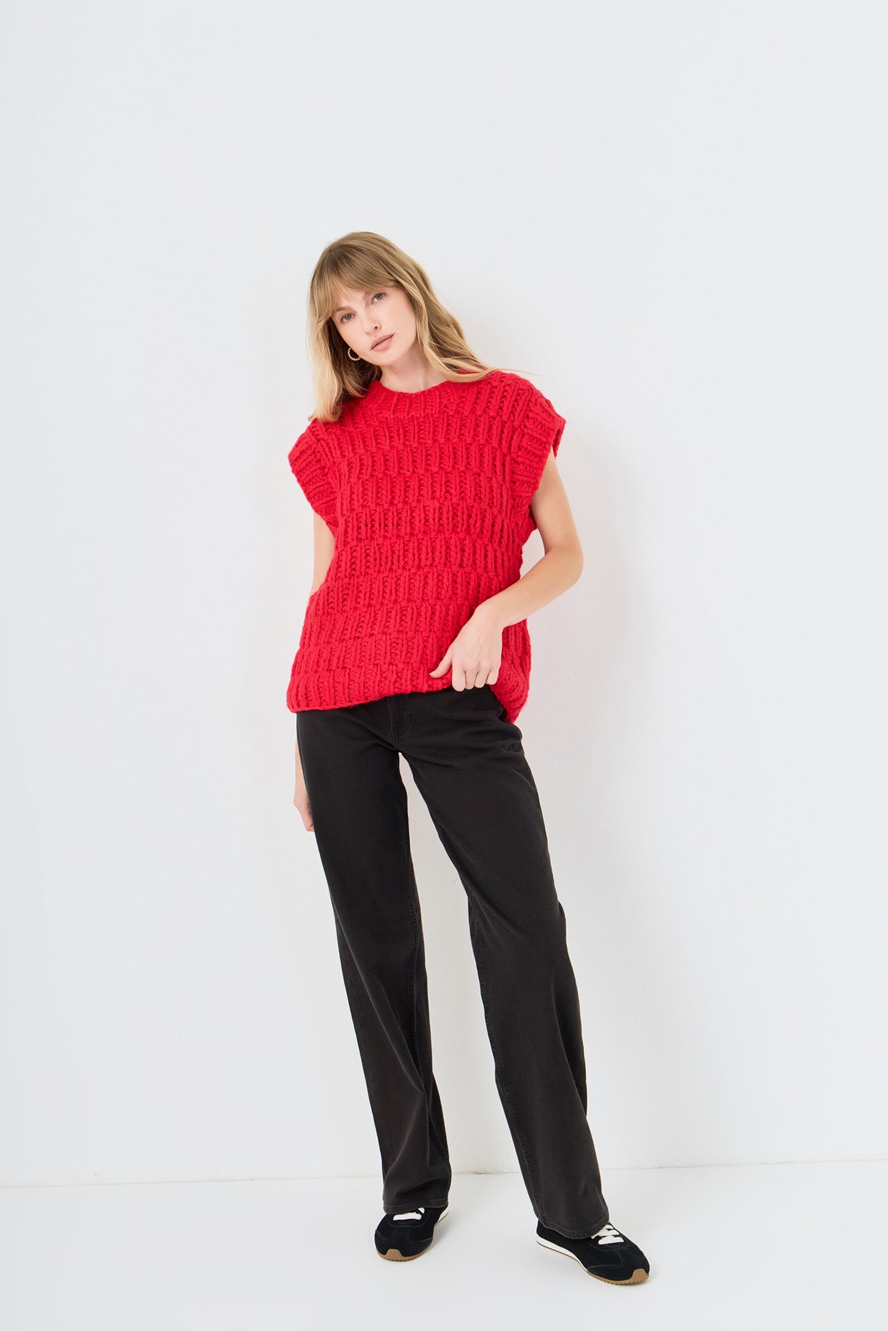 ENGLISH FACTORY - Chunky Knit Sweater Vest - SWEATERS & KNITS available at Objectrare