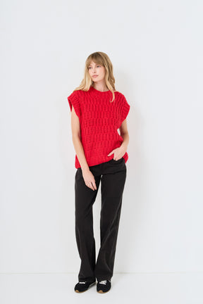 ENGLISH FACTORY - Chunky Knit Sweater Vest - SWEATERS & KNITS available at Objectrare