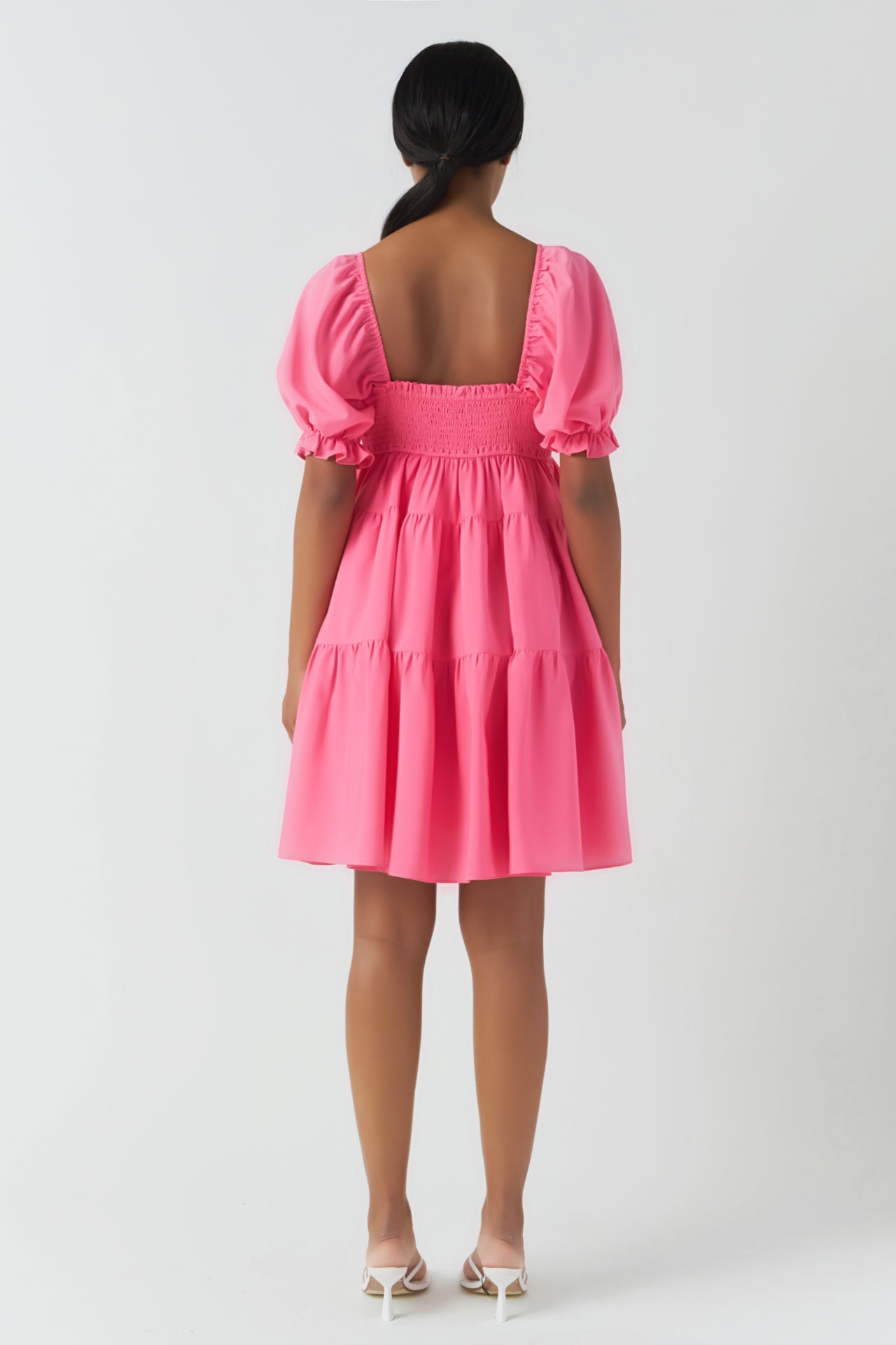 ENDLESS ROSE - Classic Sweetheart Tiered Mini with Puff Sleeves - DRESSES available at Objectrare