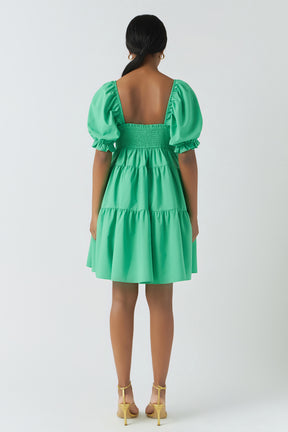 ENDLESS ROSE - Classic Sweetheart Tiered Mini with Puff Sleeves - DRESSES available at Objectrare