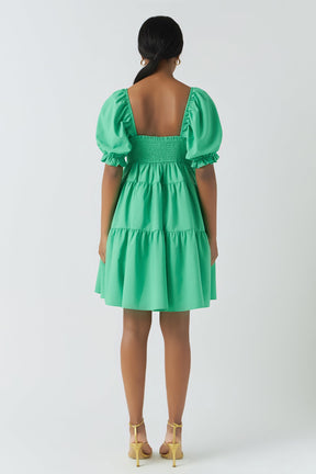 ENDLESS ROSE - Classic Sweetheart Tiered Mini with Puff Sleeves - DRESSES available at Objectrare