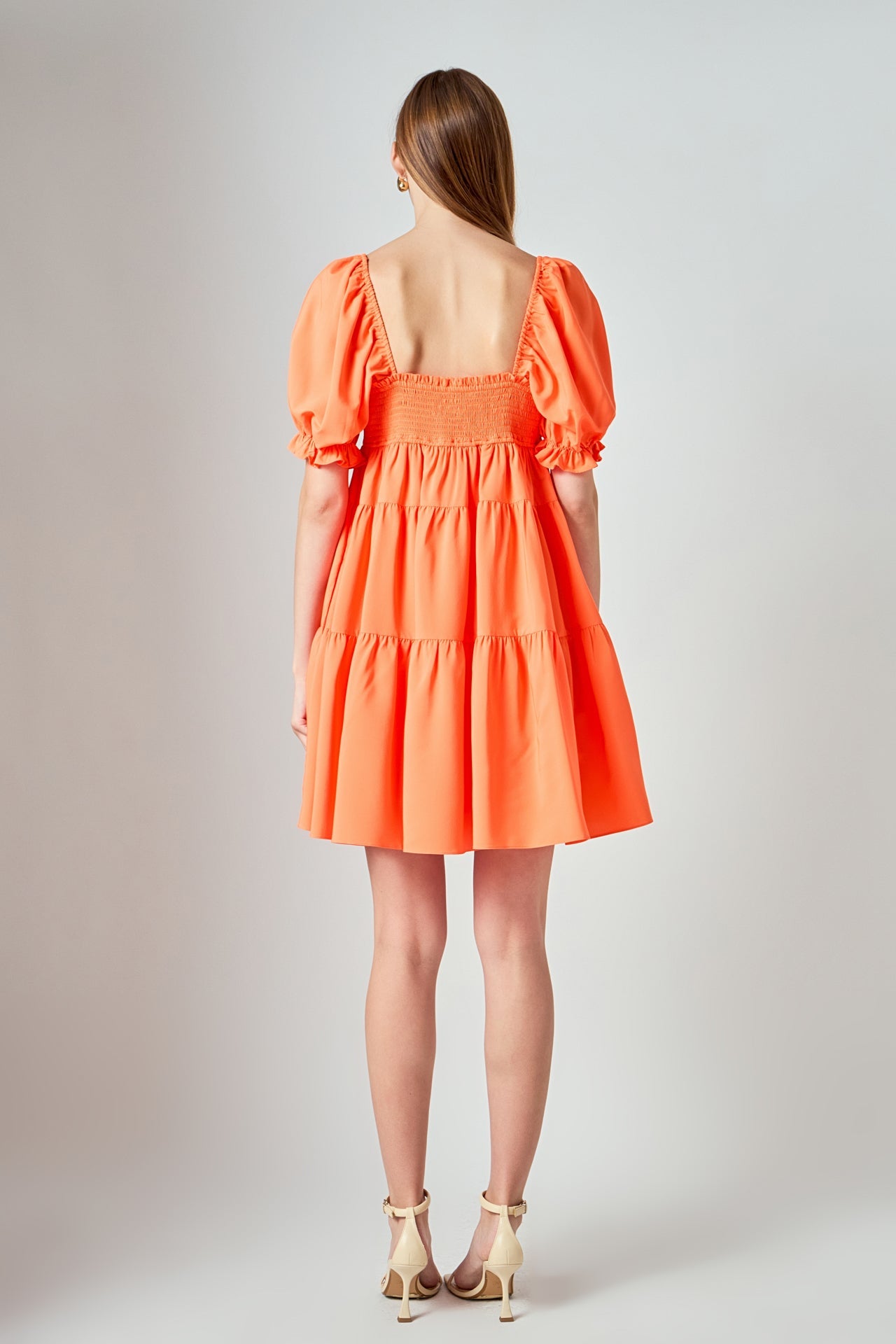 ENDLESS ROSE - Classic Sweetheart Tiered Mini with Puff Sleeves - DRESSES available at Objectrare