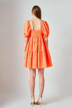 ENDLESS ROSE - Classic Sweetheart Tiered Mini with Puff Sleeves - DRESSES available at Objectrare