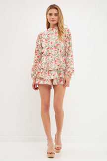 ENDLESS ROSE - Endless Rose - Blooming Roses Floral Open Back Romper - ROMPERS available at Objectrare