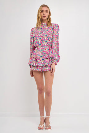 ENDLESS ROSE - Endless Rose - Floral Garden Open Back Romper - ROMPERS available at Objectrare