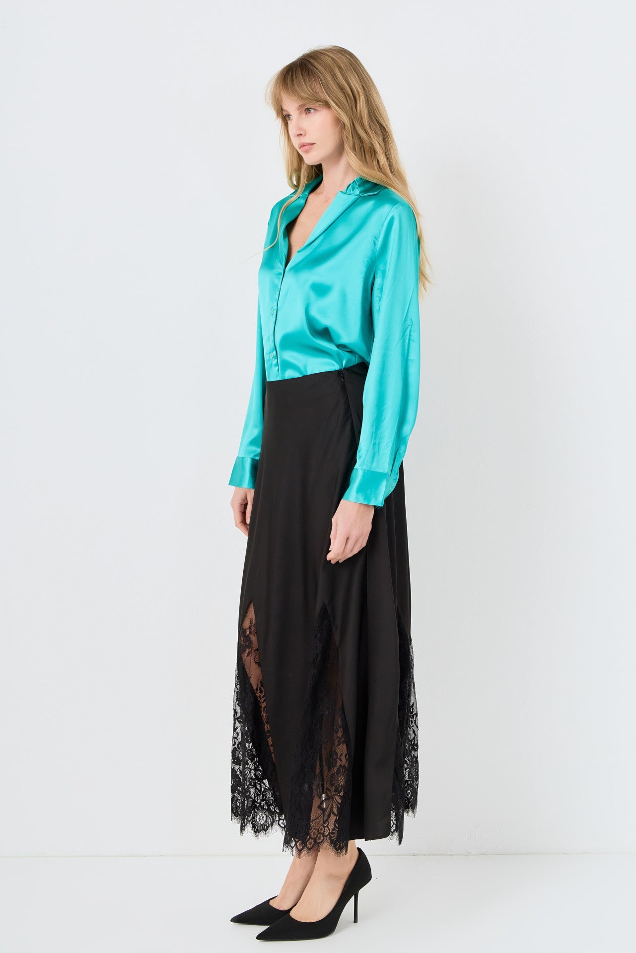 ENDLESS ROSE - Classic Satin Over Shirt - SHIRTS & BLOUSES available at Objectrare