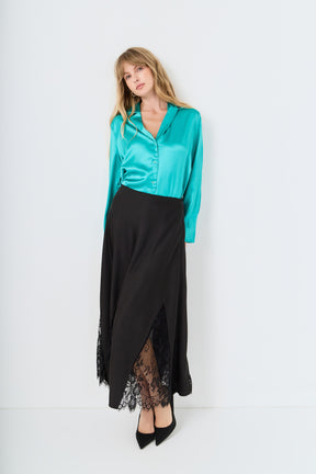 ENDLESS ROSE - Classic Satin Over Shirt - SHIRTS & BLOUSES available at Objectrare