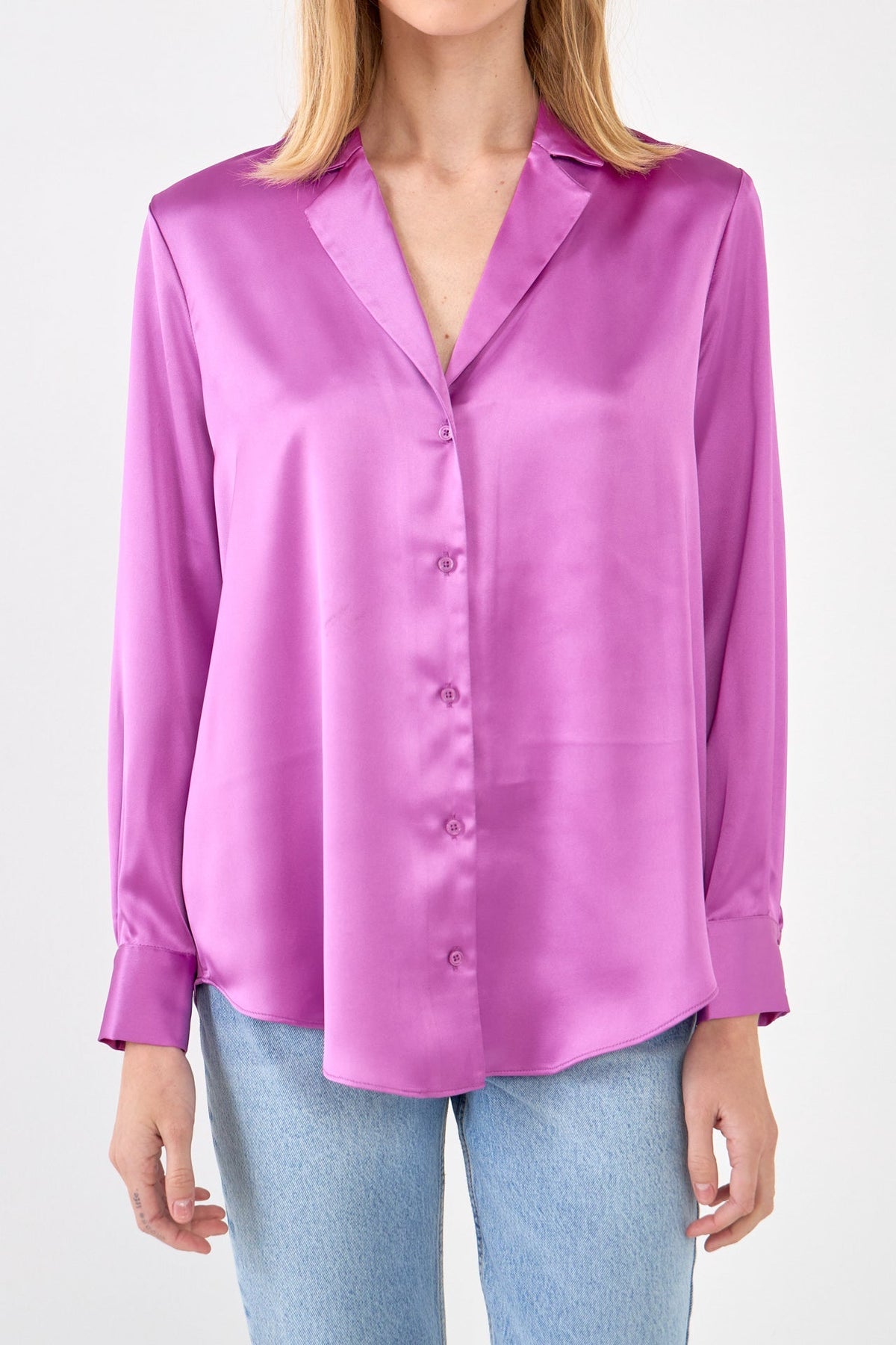 Endless Rose - Classic Satin Over Shirt - Final Sale