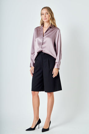 ENDLESS ROSE - Classic Satin Over Shirt - SHIRTS & BLOUSES available at Objectrare