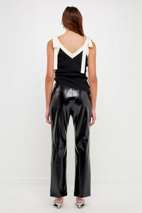 Accent Ribbon Tie Top