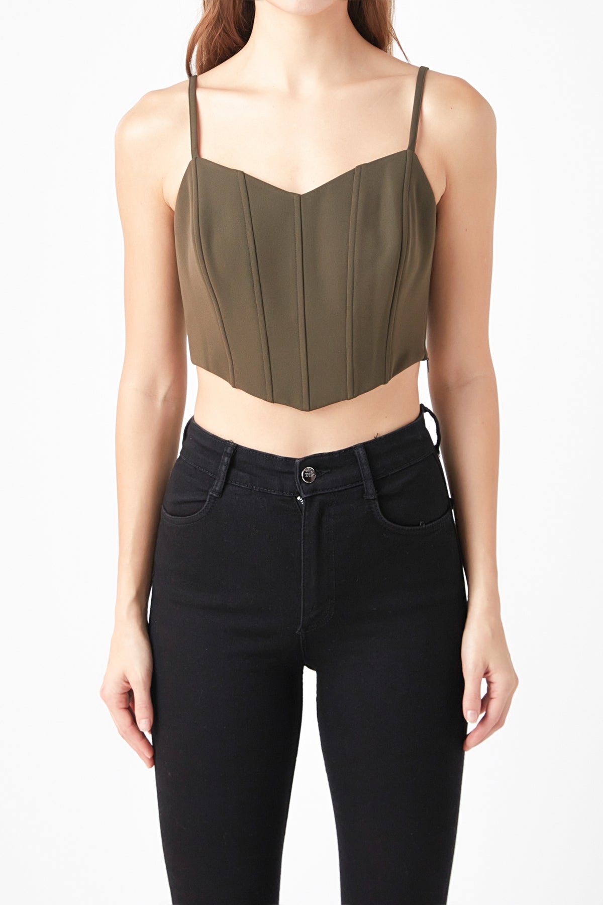 ENDLESS ROSE - Adjustable Bustier Crop Top - TOPS available at Objectrare
