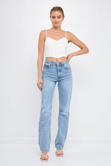 ENDLESS ROSE - Adjustable Bustier Crop Top - TOPS available at Objectrare