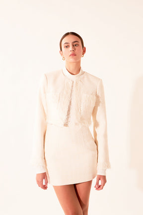 ENDLESS ROSE - Cropped Tweed Jacket - JACKETS available at Objectrare