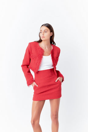 ENDLESS ROSE - Cropped Tweed Jacket - JACKETS available at Objectrare