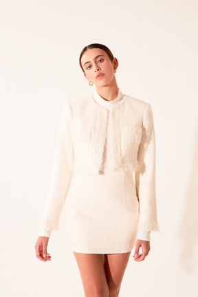 ENDLESS ROSE - High-Waisted Tweed Skirt - SKIRTS available at Objectrare