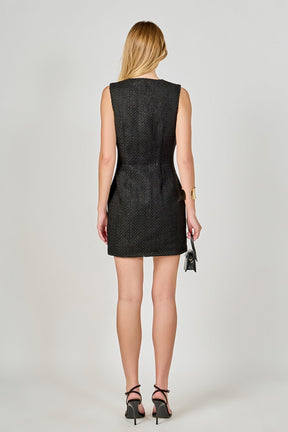 Sleeveless Tweed Mini Dress