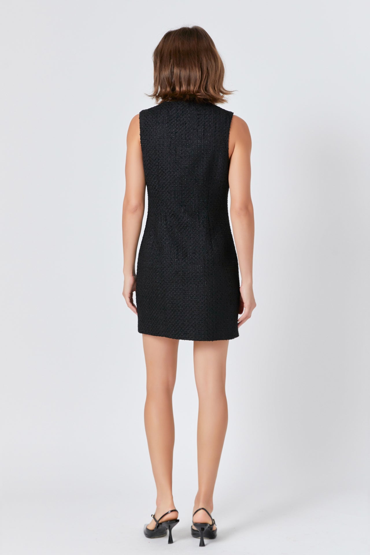 ENDLESS ROSE - Endless Rose - Sleeveless Tweed Mini Dress - DRESSES available at Objectrare