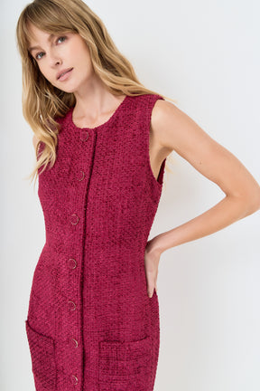 Sleeveless Tweed Mini Dress