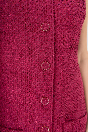 Sleeveless Tweed Mini Dress