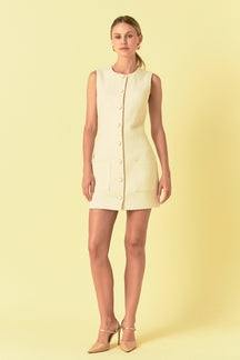 Sleeveless Tweed Mini Dress