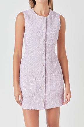 ENDLESS ROSE - Endless Rose - Sleeveless Tweed Mini Dress - DRESSES available at Objectrare