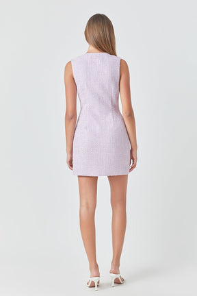 ENDLESS ROSE - Endless Rose - Sleeveless Tweed Mini Dress - DRESSES available at Objectrare