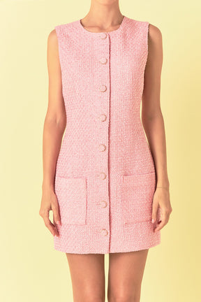 ENDLESS ROSE - Endless Rose - Sleeveless Tweed Mini Dress - DRESSES available at Objectrare