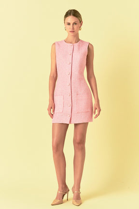 ENDLESS ROSE - Endless Rose - Sleeveless Tweed Mini Dress - DRESSES available at Objectrare