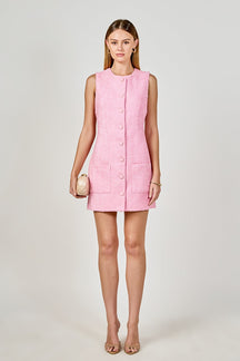 Sleeveless Tweed Mini Dress