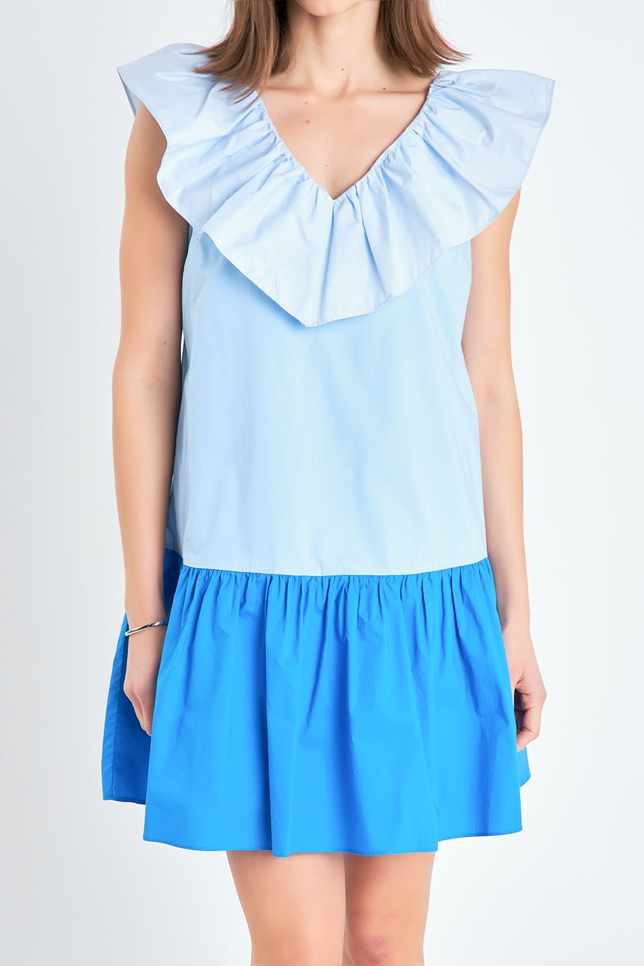 ENGLISH FACTORY - English Factory - Colorblock Ruffled Shift Dress - DRESSES available at Objectrare