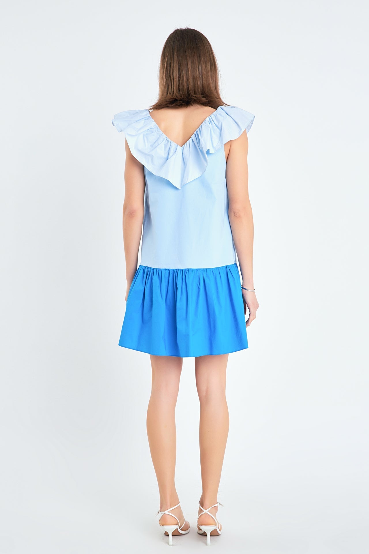 ENGLISH FACTORY - English Factory - Colorblock Ruffled Shift Dress - DRESSES available at Objectrare