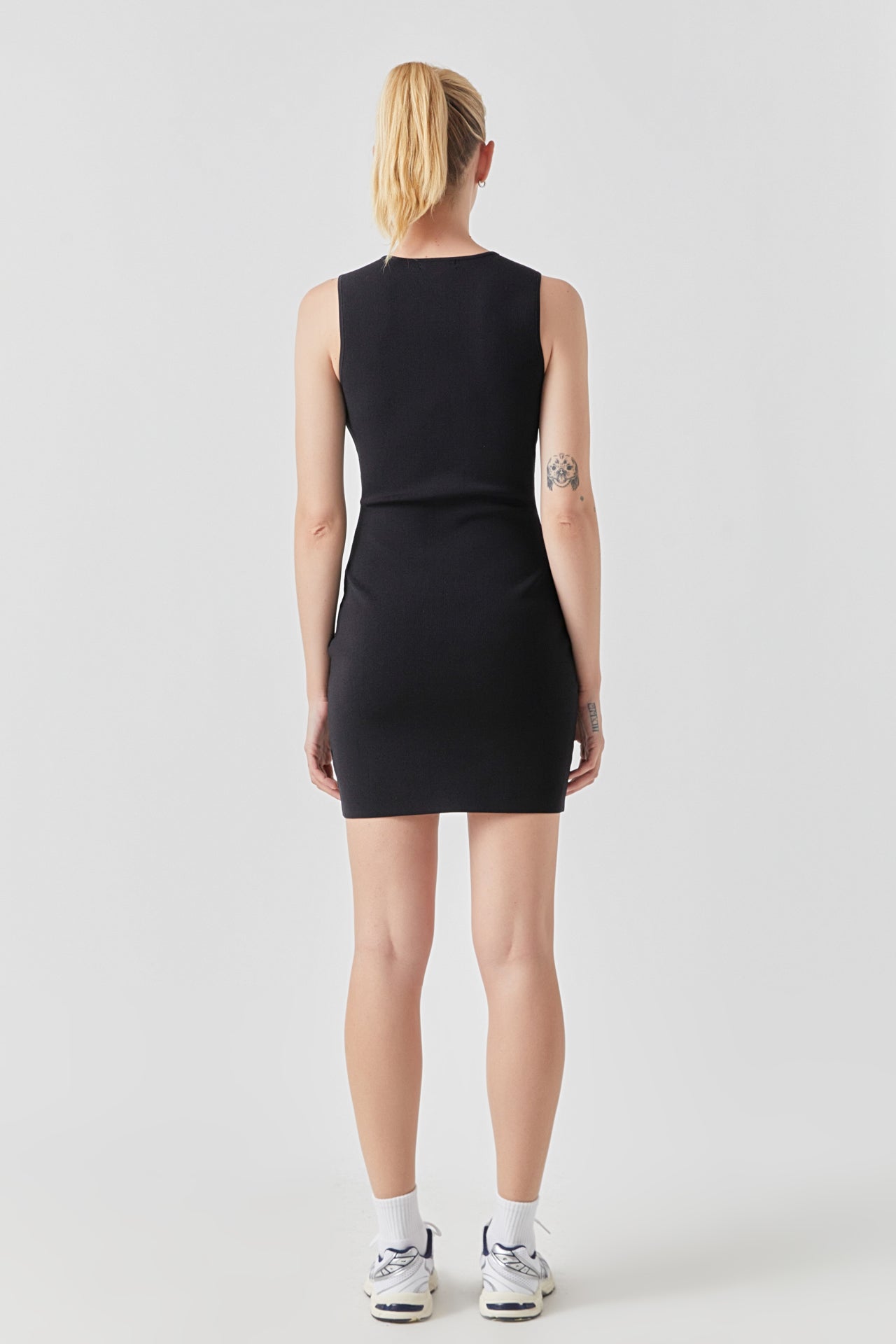 GREY LAB - Front Zip Sleeveless Knit Mini Dress - DRESSES available at Objectrare