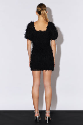 ENDLESS ROSE - Mesh Trimmed Fitted Mini Dress - DRESSES available at Objectrare