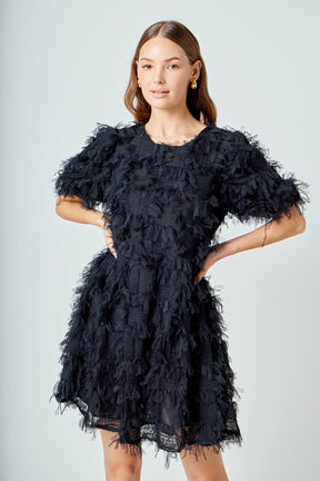 ENDLESS ROSE - Textured Mesh Mini Dress - DRESSES available at Objectrare
