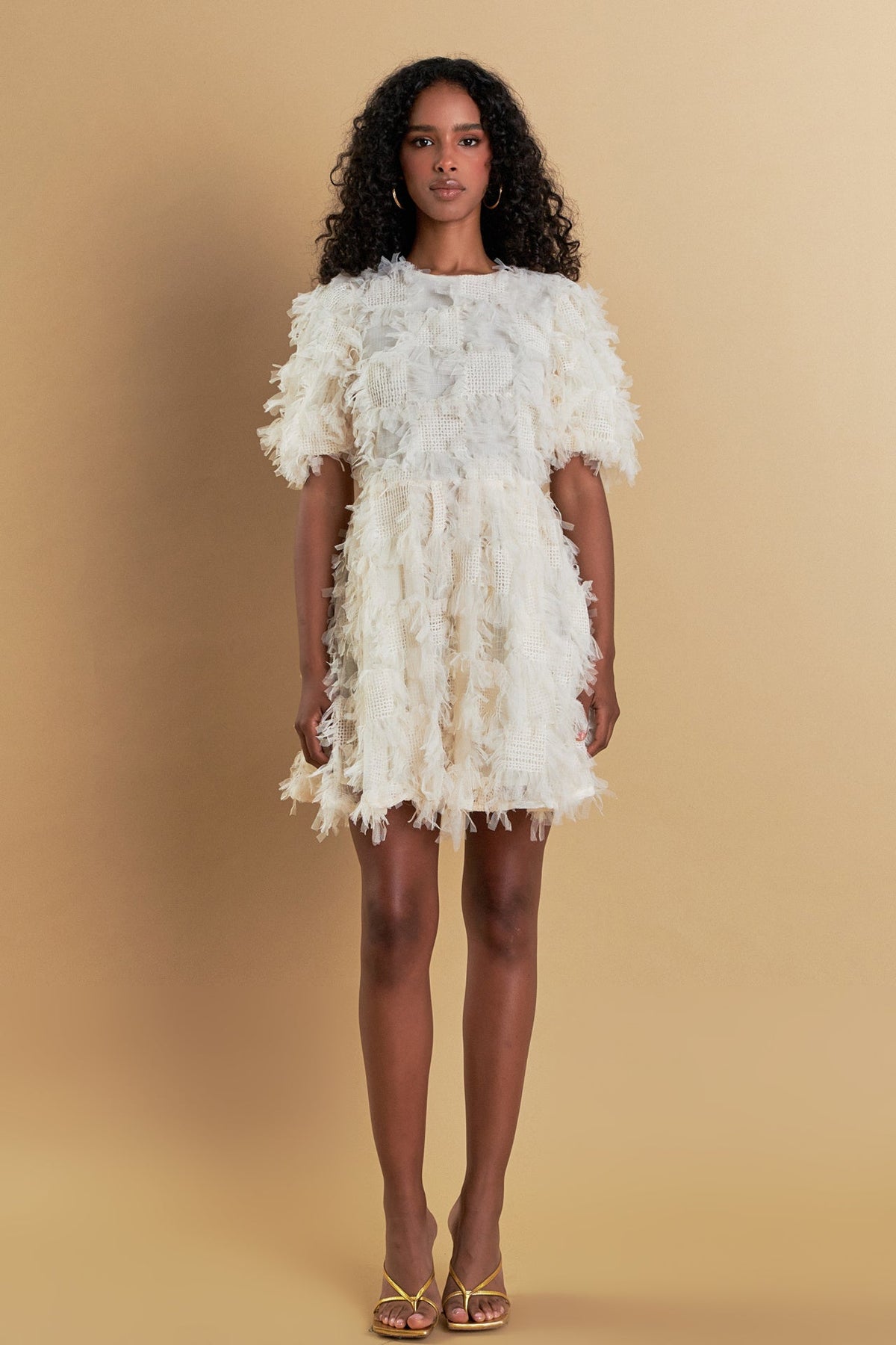 ENDLESS ROSE - Textured Mesh Mini Dress - DRESSES available at Objectrare