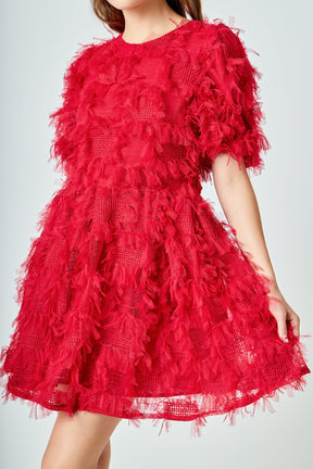 ENDLESS ROSE - Textured Mesh Mini Dress - DRESSES available at Objectrare