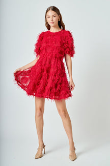 ENDLESS ROSE - Textured Mesh Mini Dress - DRESSES available at Objectrare