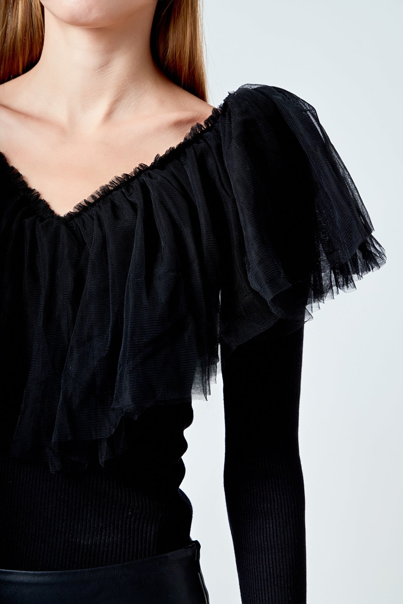 ENDLESS ROSE - Tulle Ruffle Top - TOPS available at Objectrare