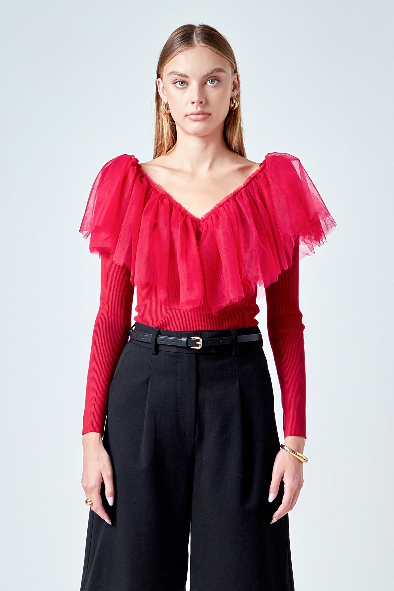 ENDLESS ROSE - Tulle Ruffle Top - TOPS available at Objectrare